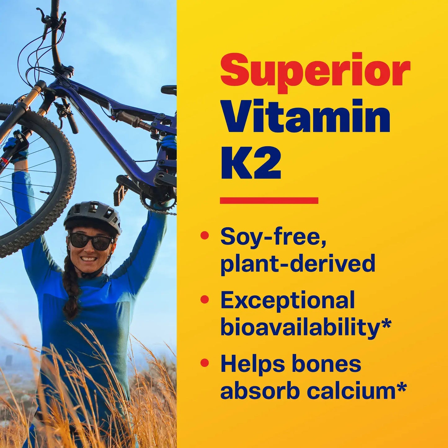 This image shows what the Superior Vitamin K2 is made up and what it does.