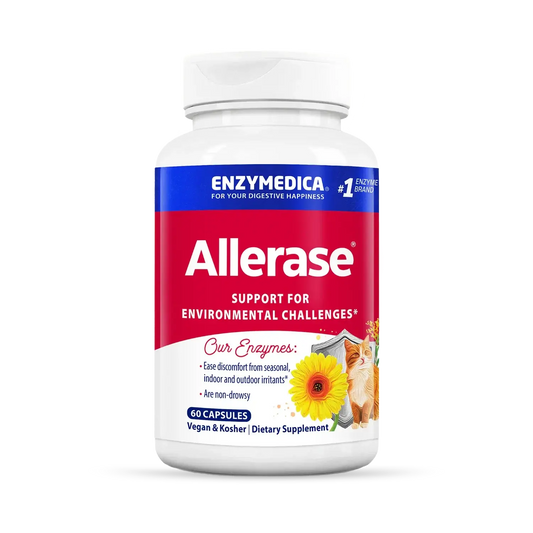 This image shows the 60-count bottle of Allerase.