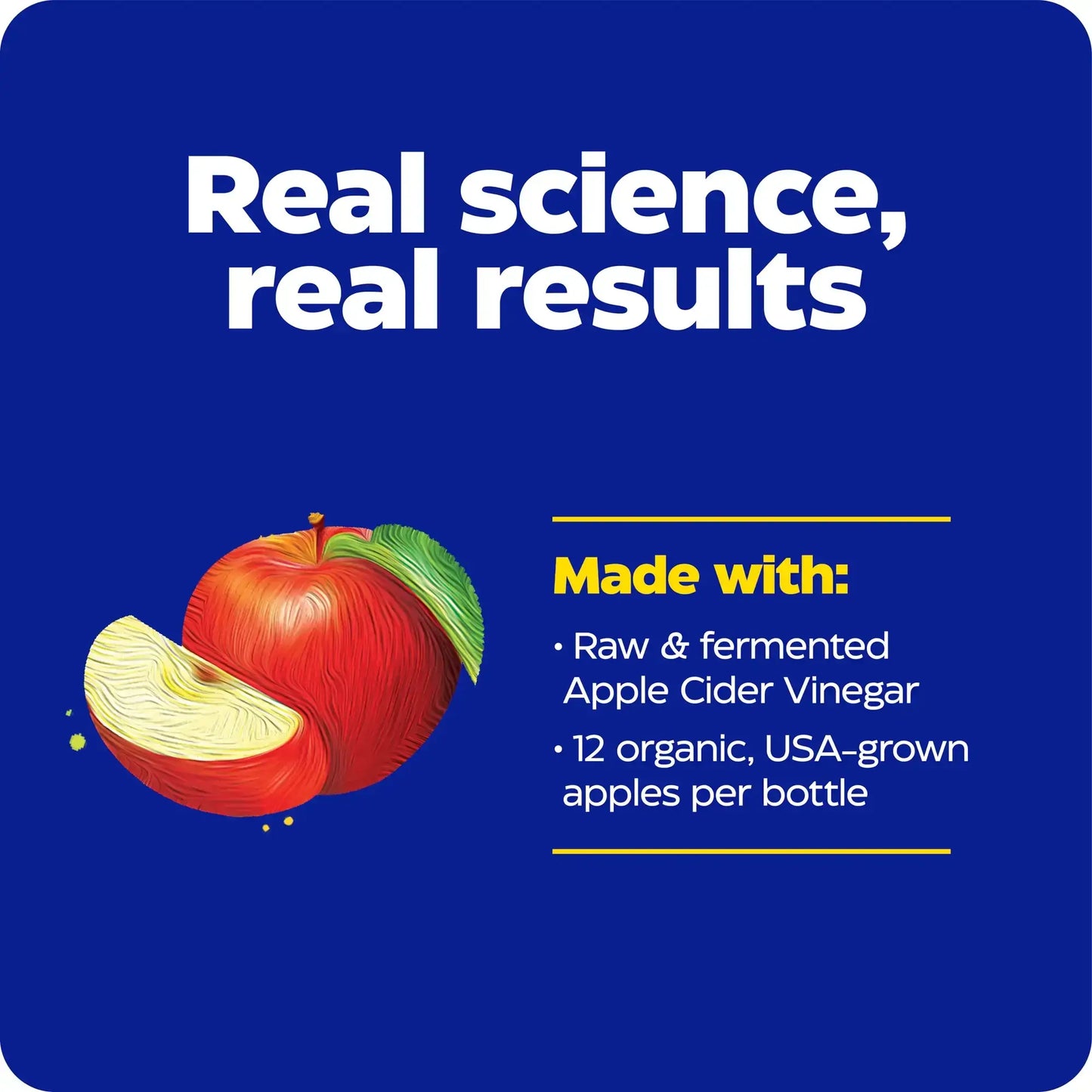 This image shows the real science and real results of Apple Cider Vinegar.