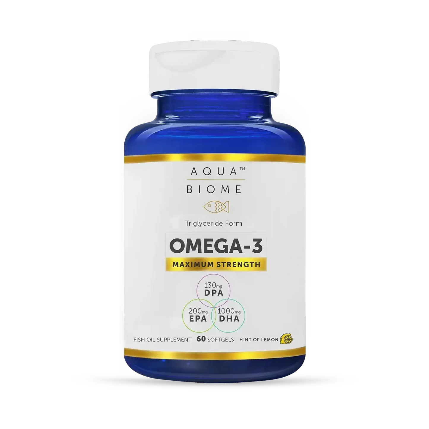 This image shows the 60-count bottle of Aqua Biome Max Strength.