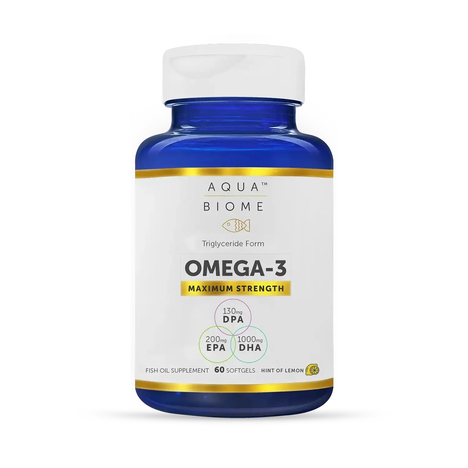 This image shows the 60-count bottle of Aqua Biome Max Strength.