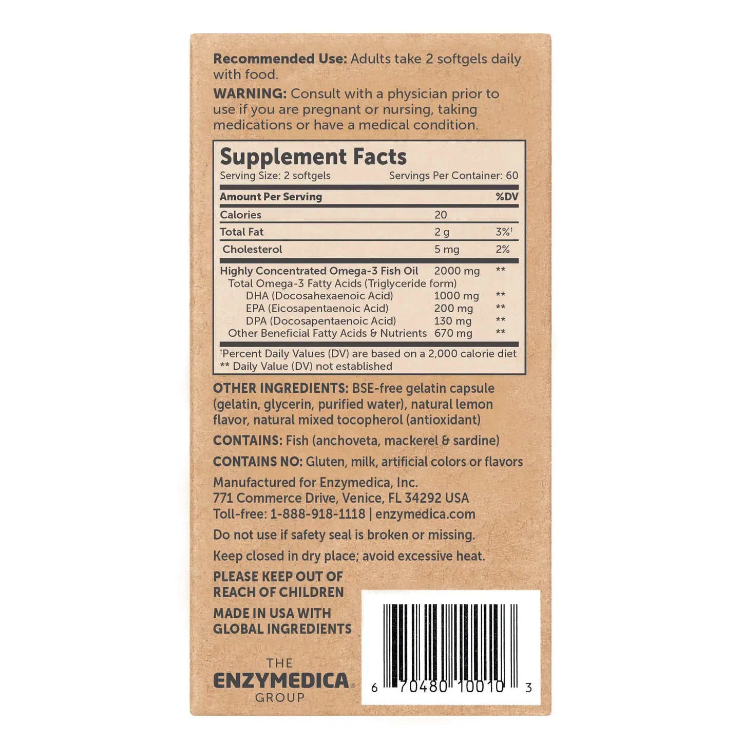 This image shows the 60-count label for Aqua Biome Max Strength.