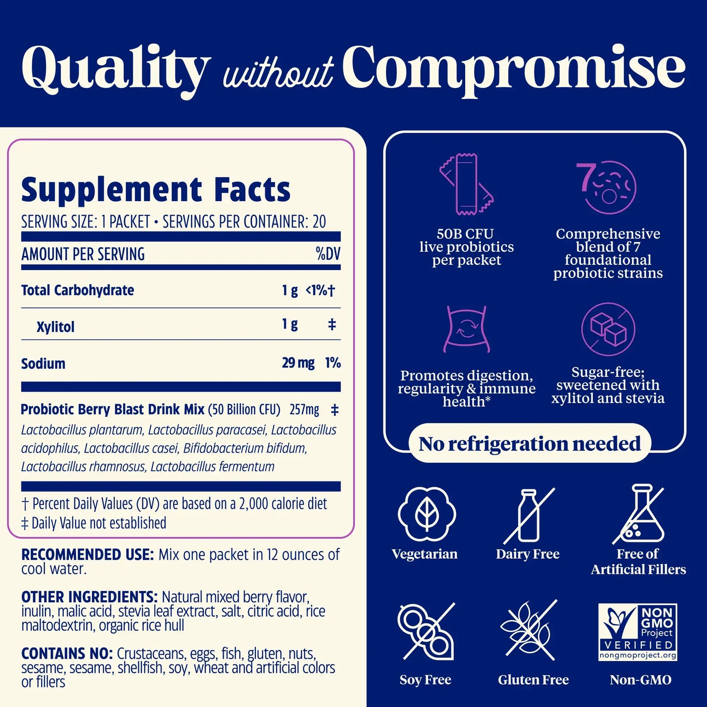Berry Blast Stick Packs supplement facts and quality without compromise.