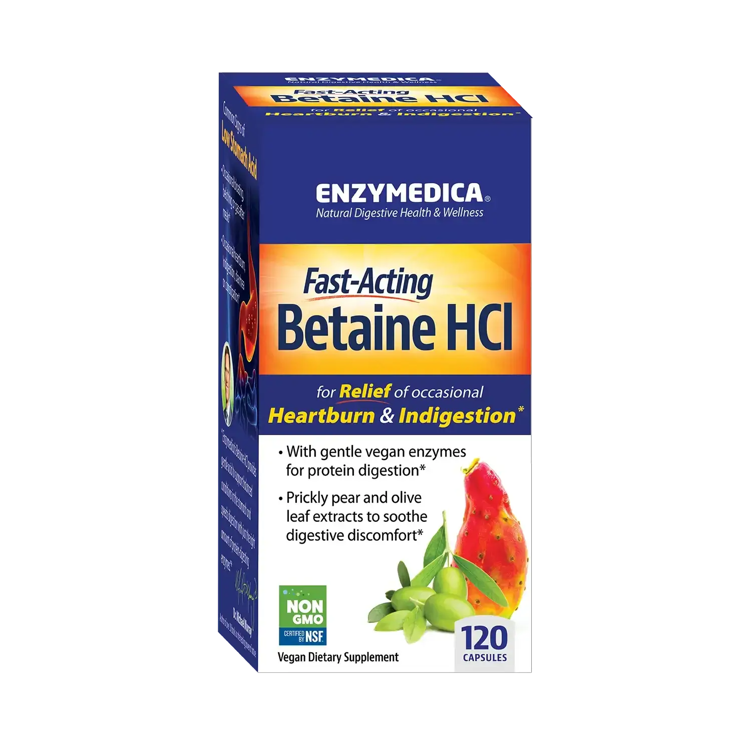 This image shows the carton of Betaine that holds 120 capsules.