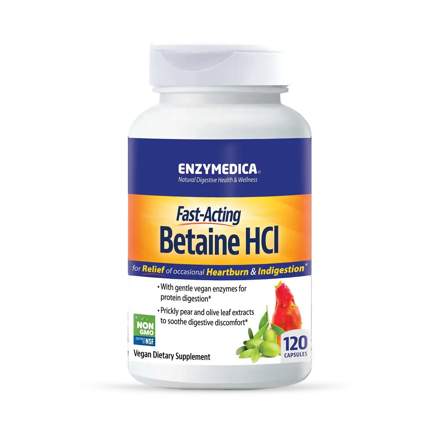 This image shows the 120- count bottle of Betaine HCI.