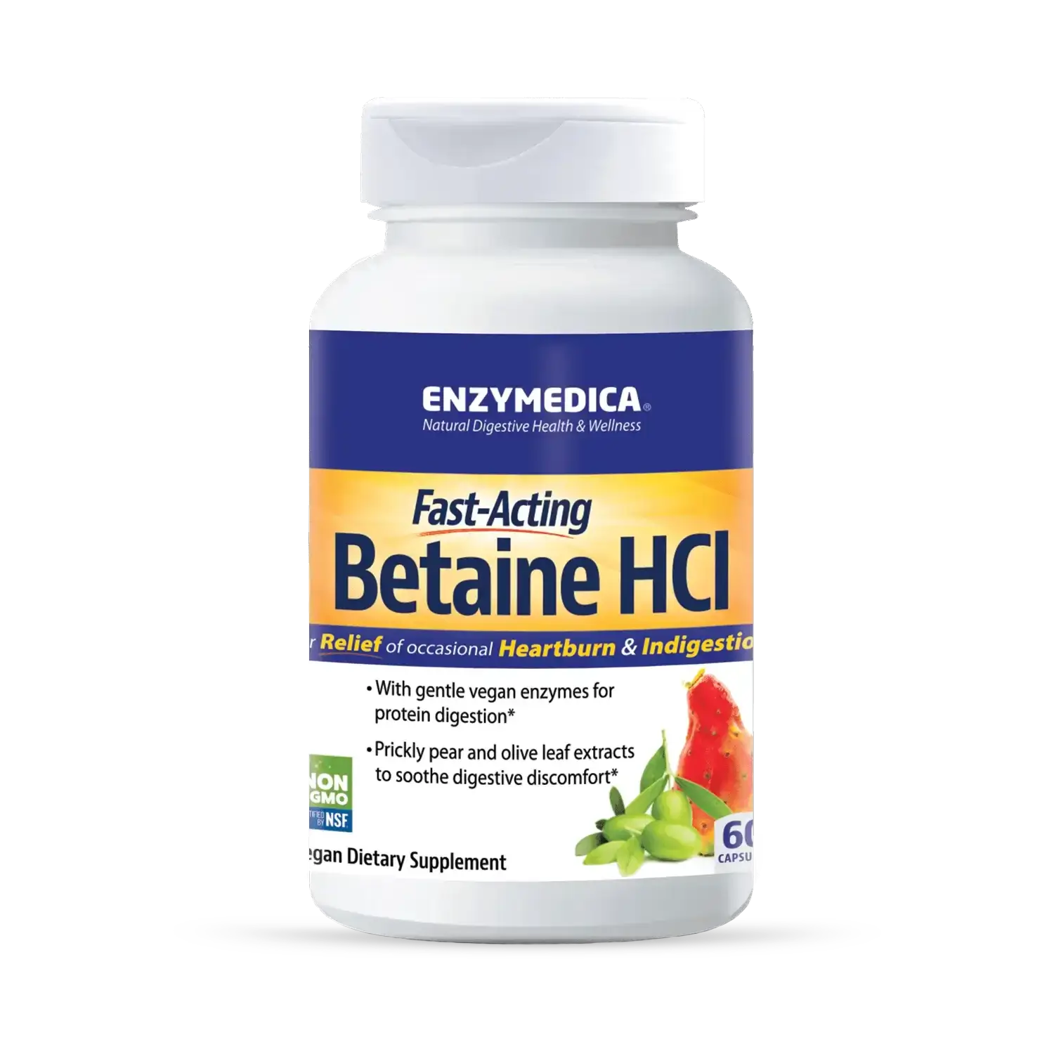 This image shows the 60- count bottle of Betine HCI.