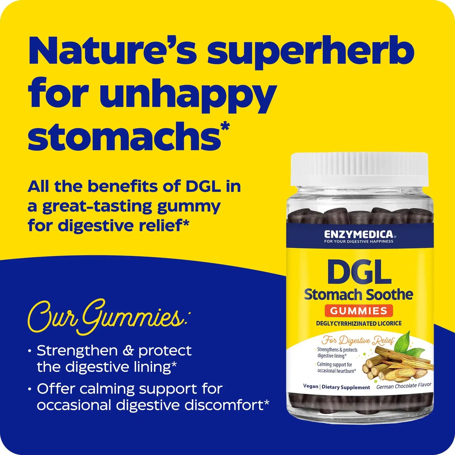 This image shows an infographic for DGL Gummies.