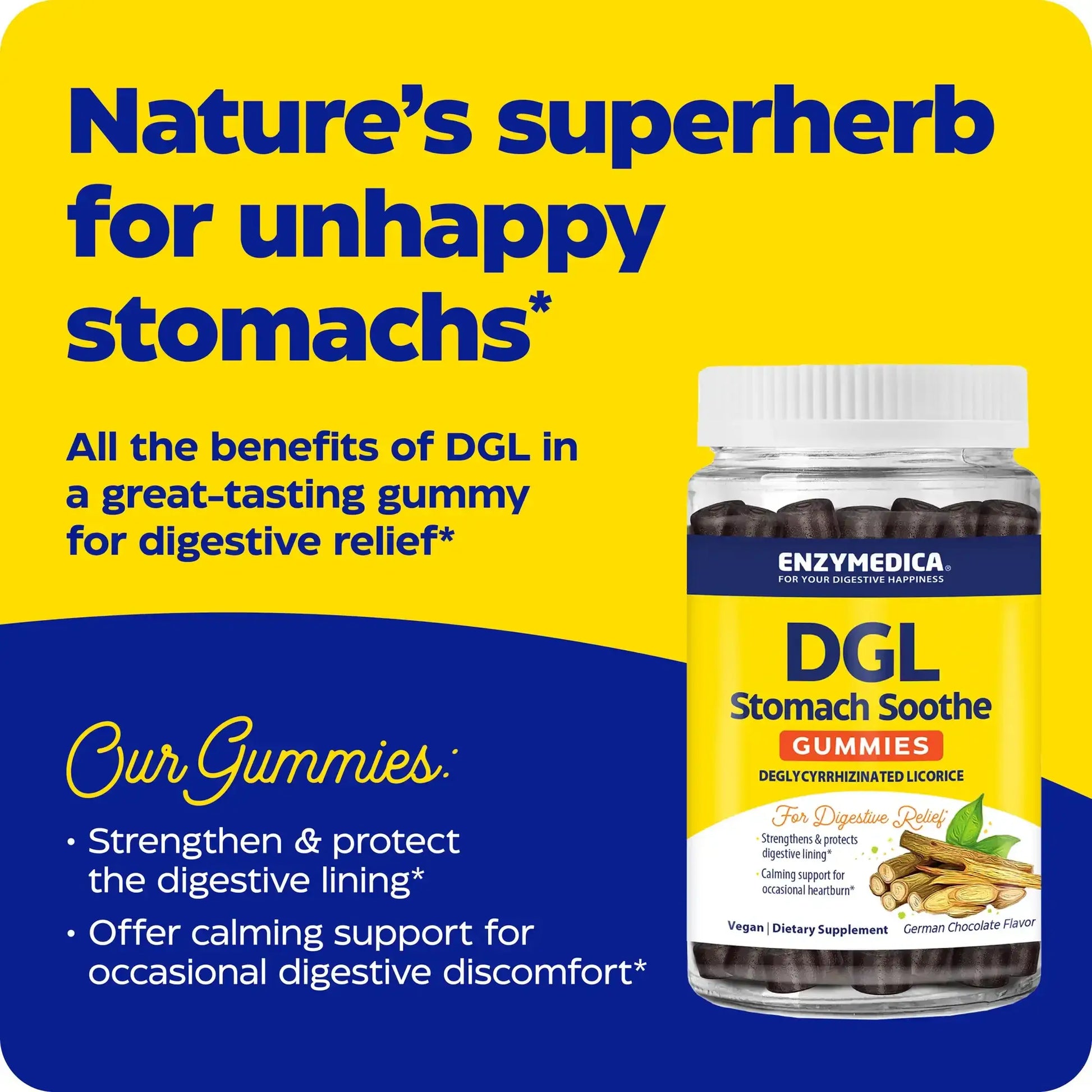 This image shows an infographic for DGL Gummies.