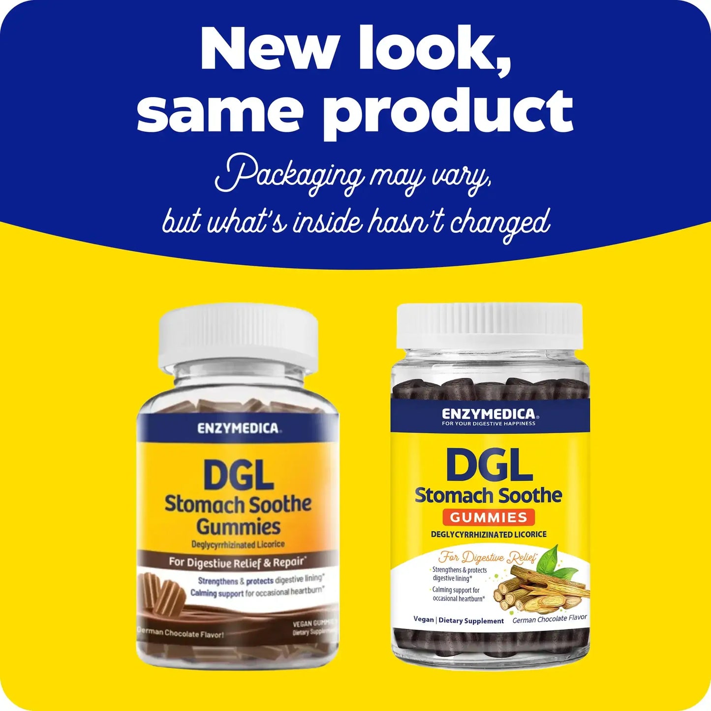 This image shows the new look for DGL Gummies.