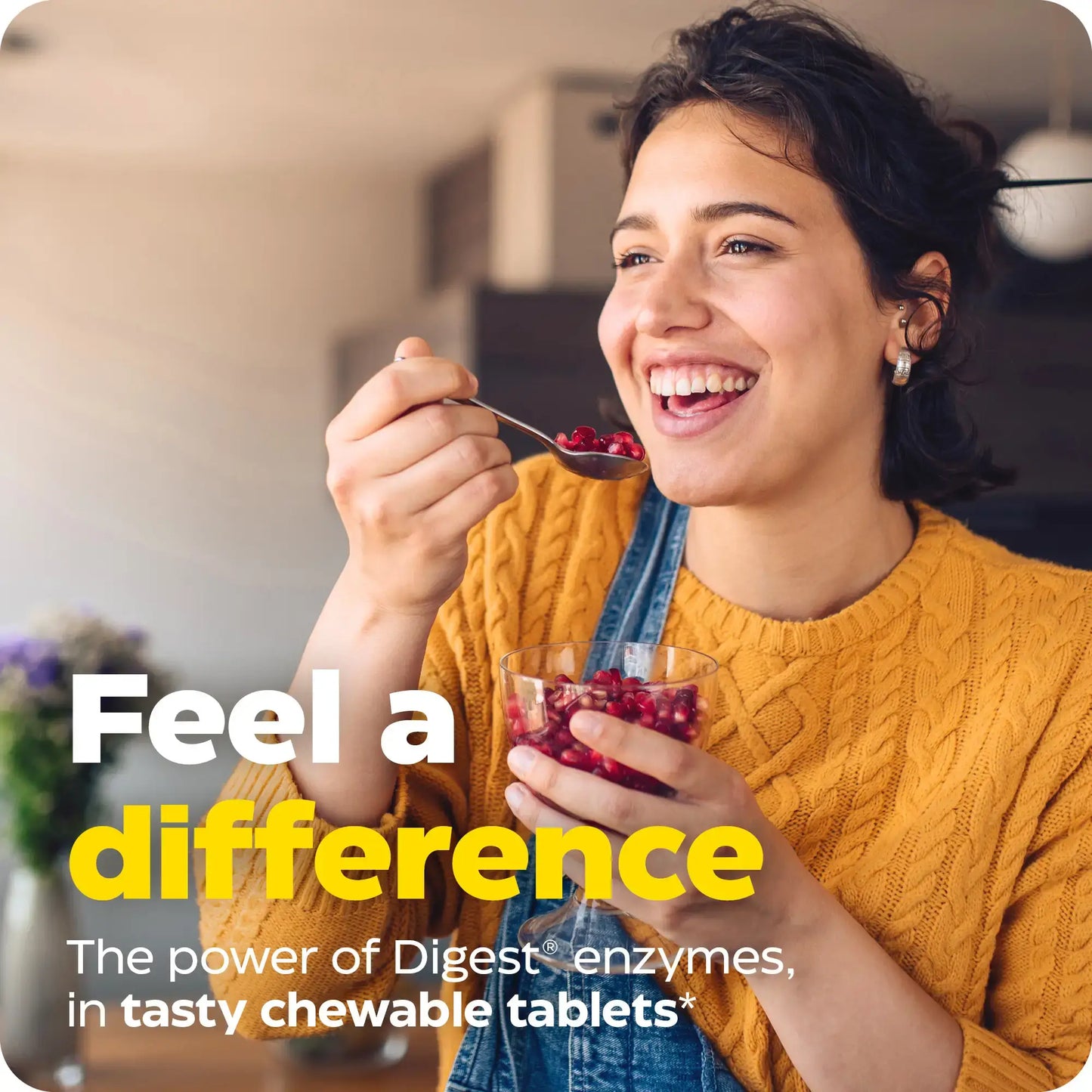 This image shows an infographic for Digest Chewable.