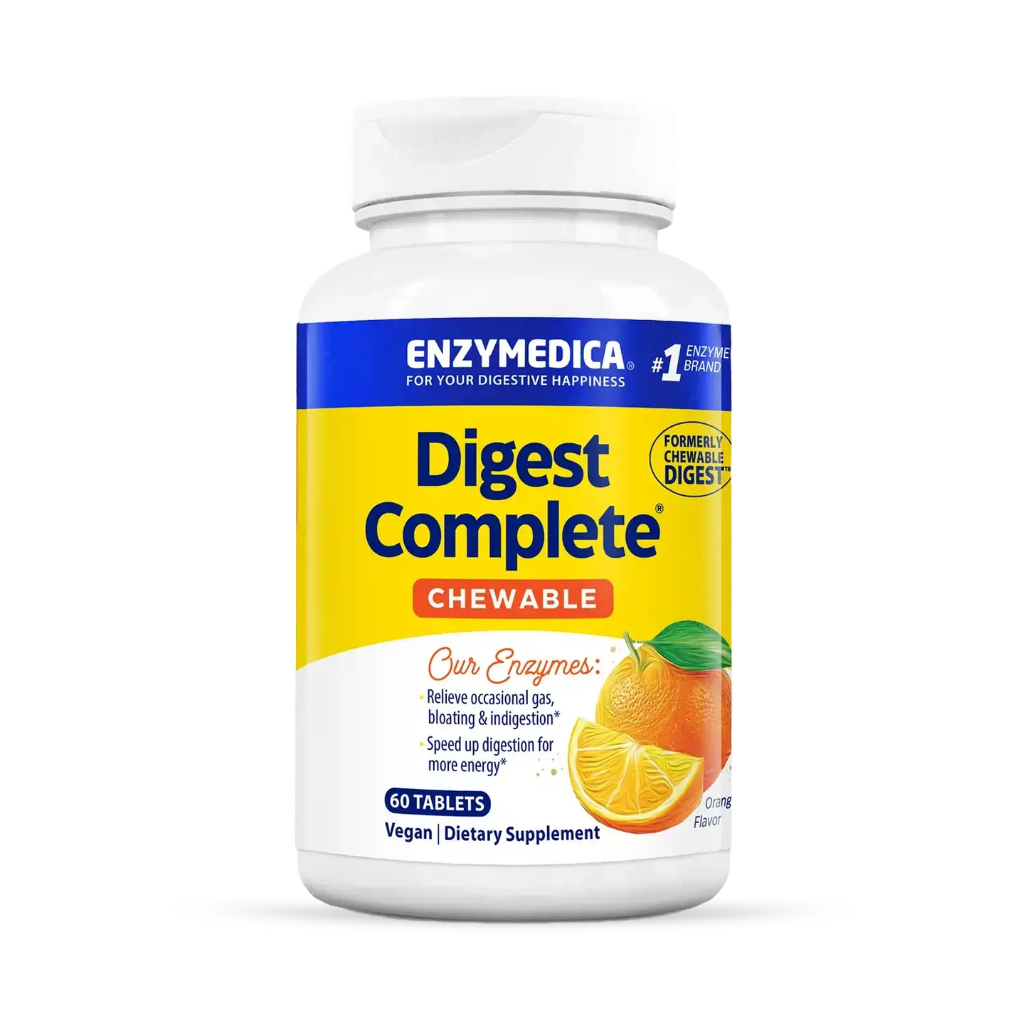 This image shows Digest Complete Chewable that holds 60 tablets.