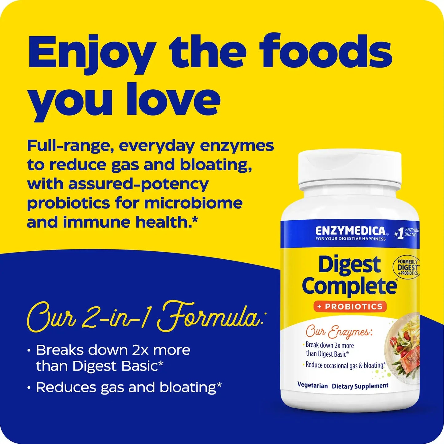 This image shows an infographic for Digest Complete Probiotics.