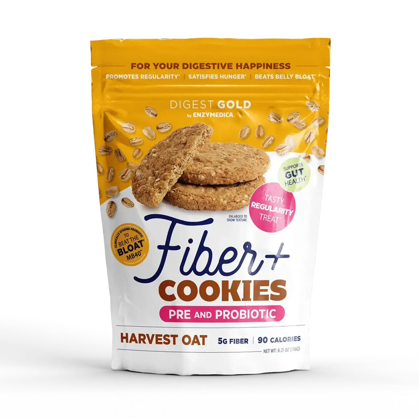 This image shows a bag of Fiber Cookies Harvest Oat.
