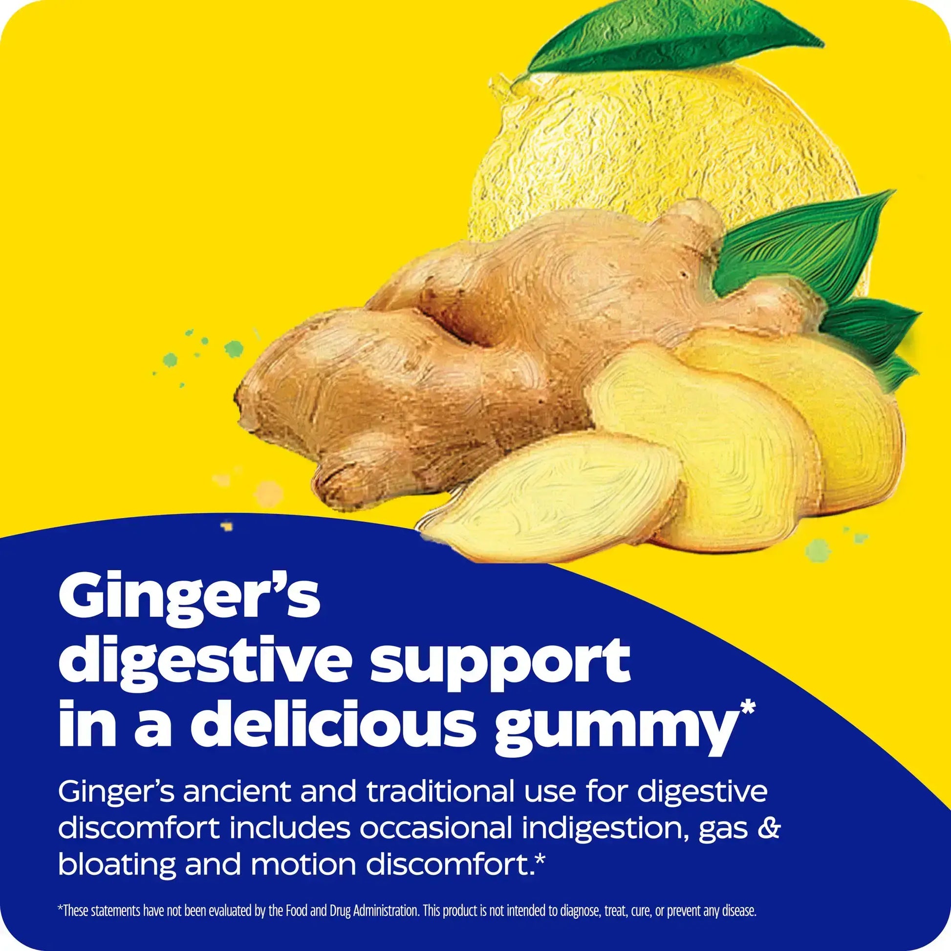 This image shows an infographic for Ginger + Vitamin B6.