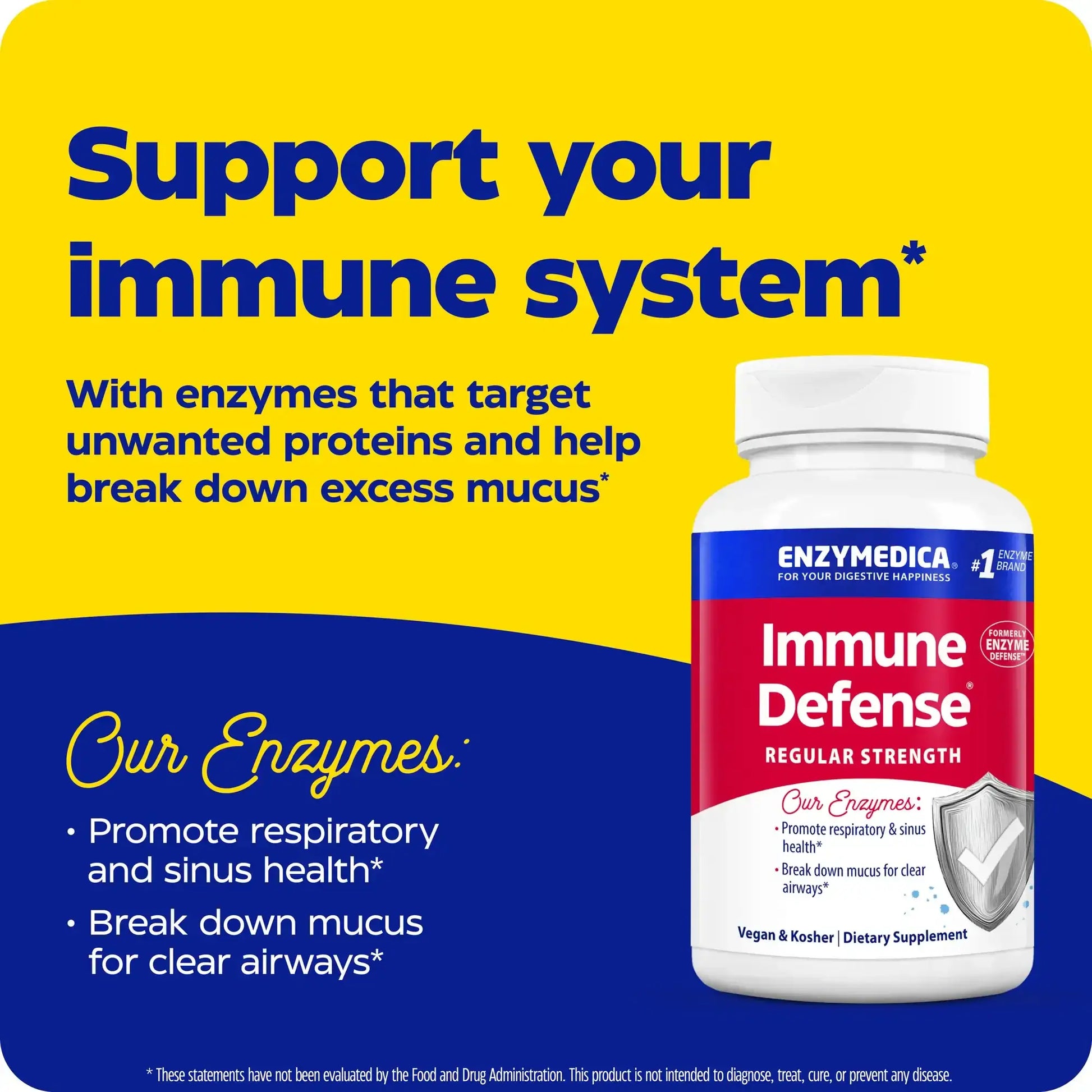 This image shows an infographic for Immune Support Regular Strength.