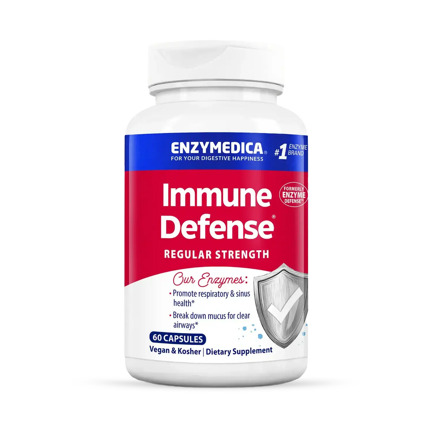 This image shows a container of Immune Support Regular Strength that can hold 60 capsules.