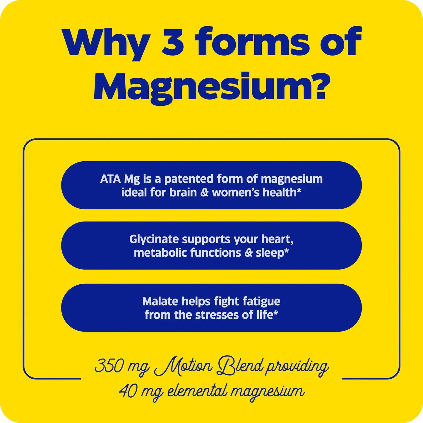 This image shows the 3 forms of Magnesium and why.