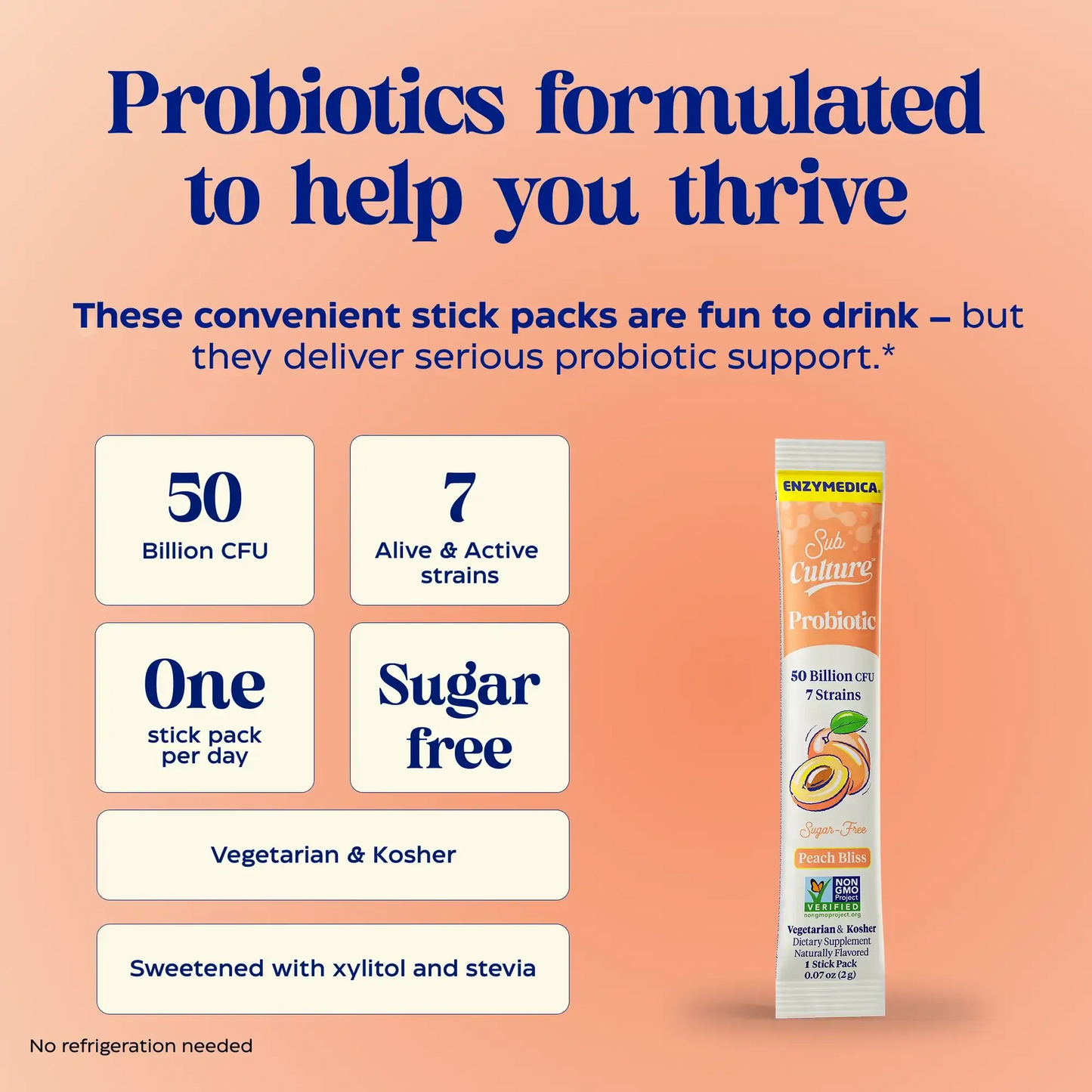 Peach Bliss stick pack formula.