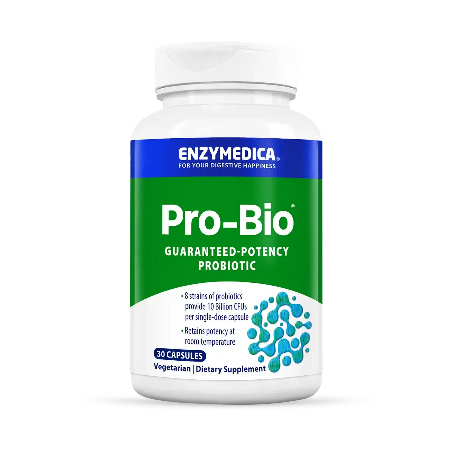 This image shows a 30 capsule bottle of Pro-Bio.