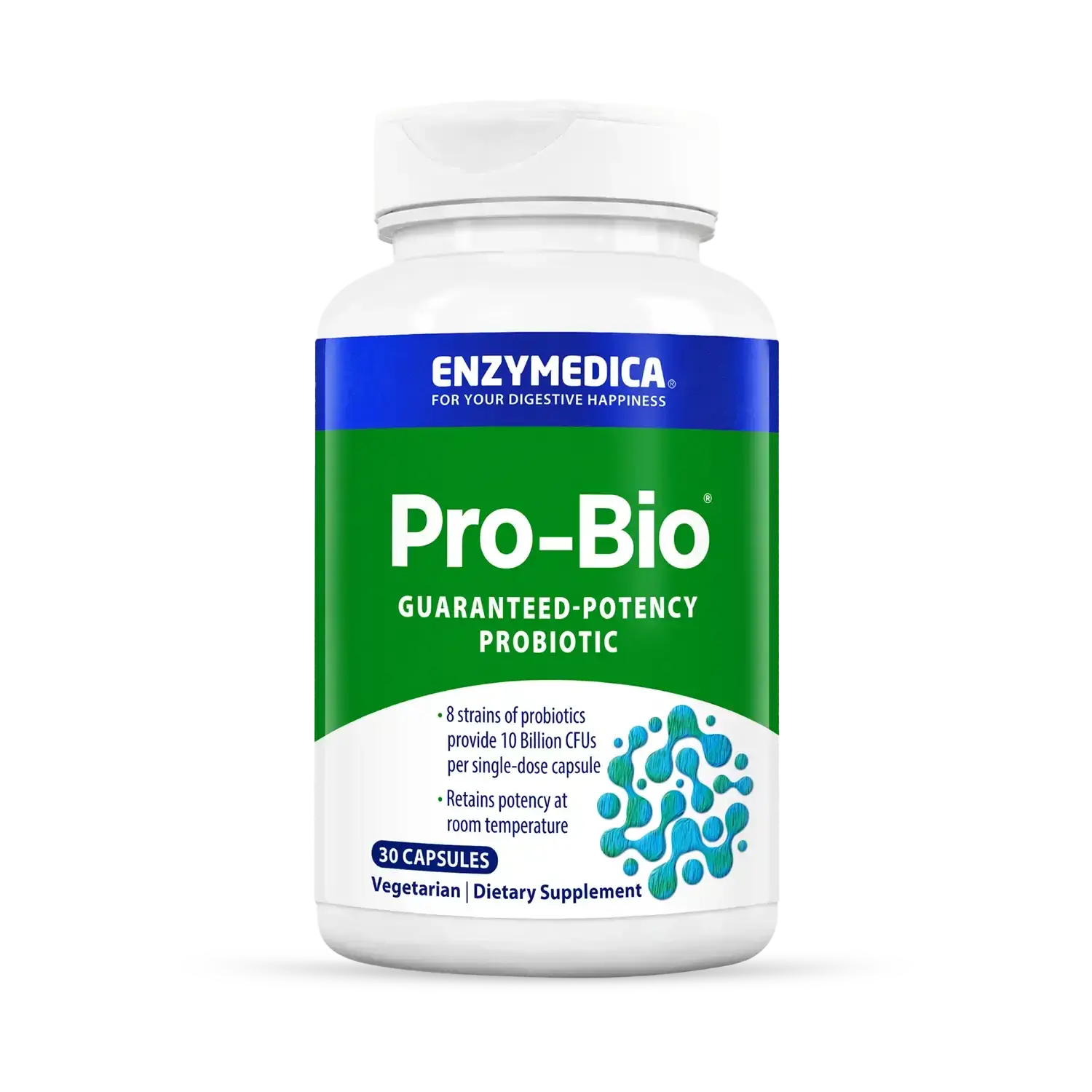 This image shows a 30 capsule bottle of Pro-Bio.