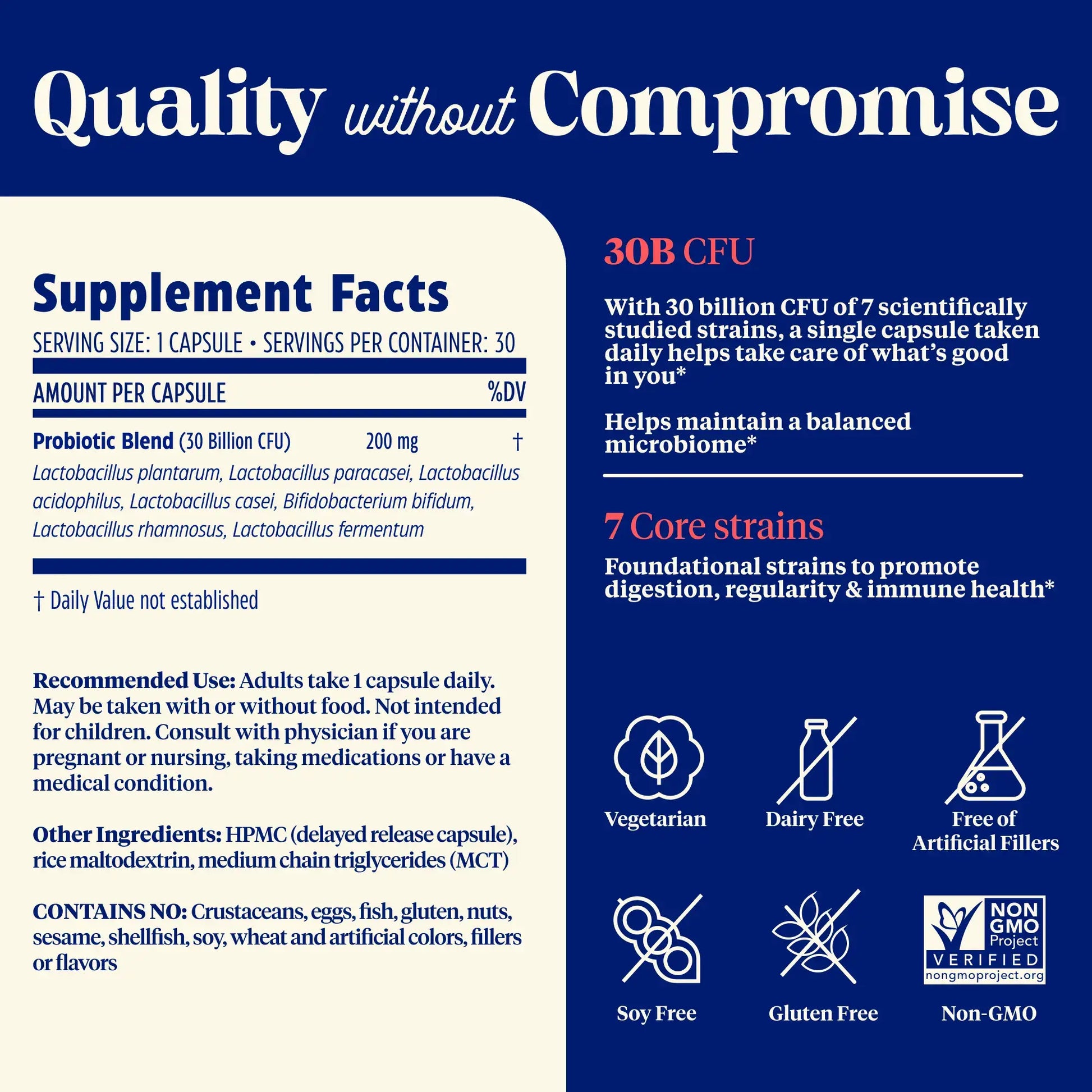 SubCulture Daily Gut Health supplement facts and quality without compromise.