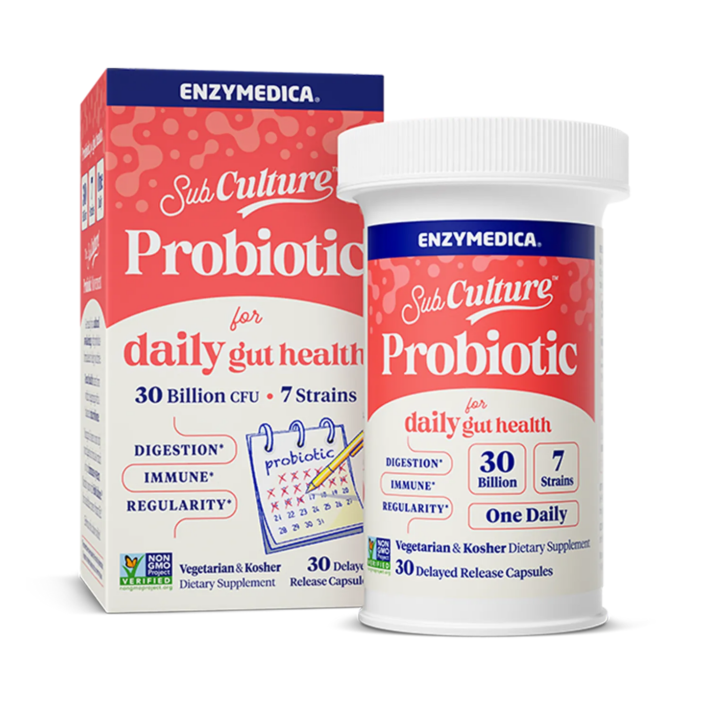 Enzymedica Sub Culture Probiotic packaging on a white background