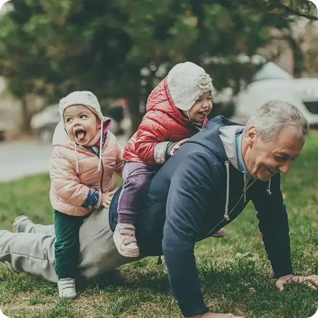A man playing with kids.