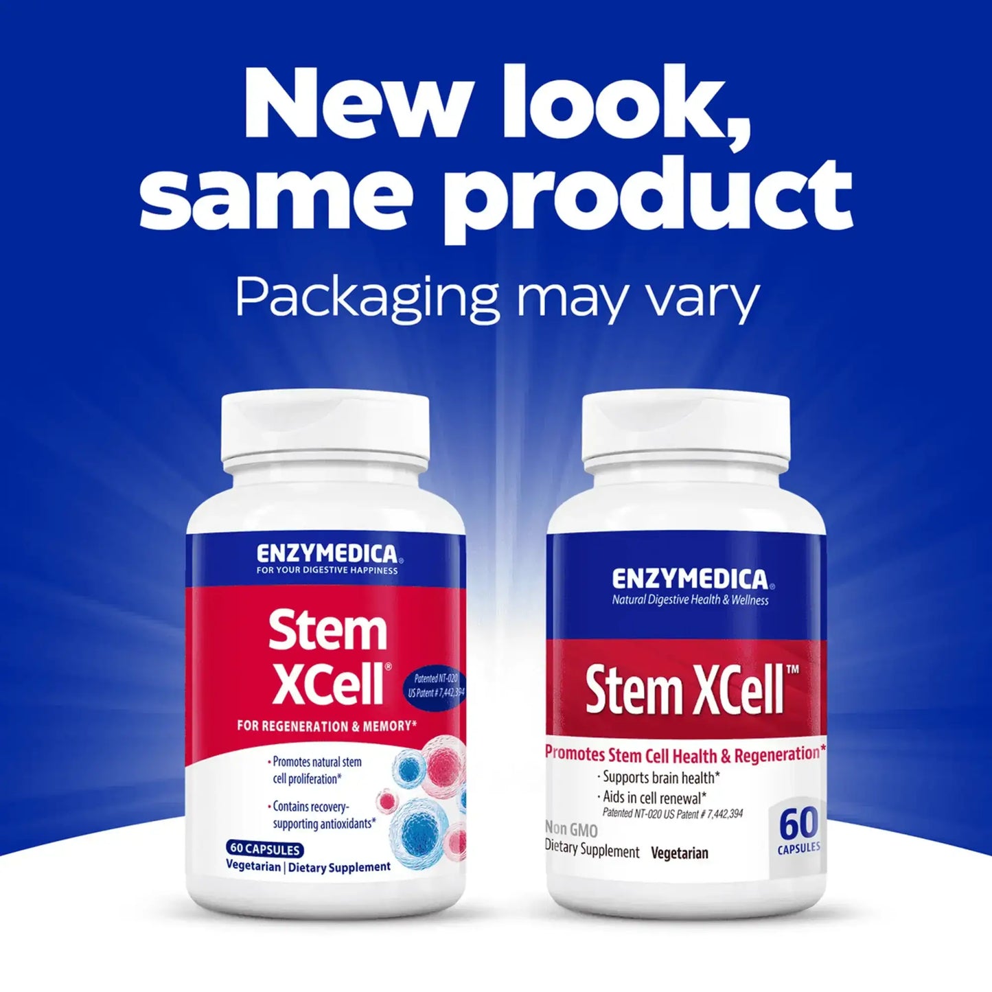This image shows the new look for the product Stem XCell.