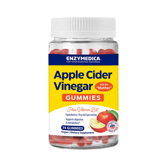 Enzymedica Apple Cider Vinegar gummies packaging on a white background