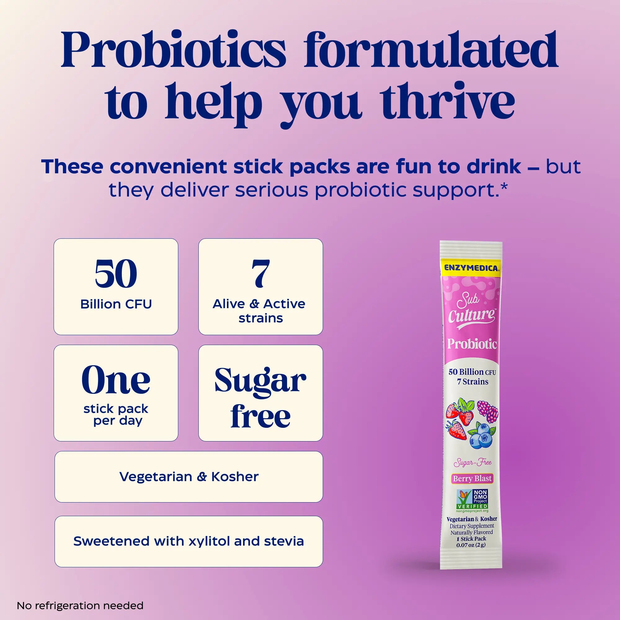 SubCulture™ Berry Blast Probiotic Stick Packs