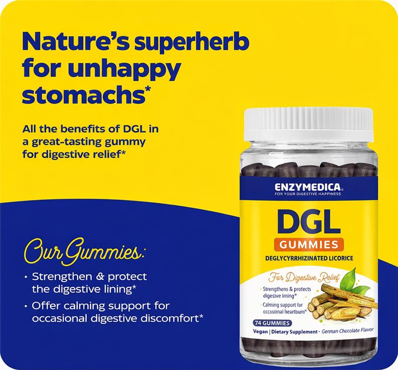 DGL Stomach Soothe Gummies | German Chocolate Flavored