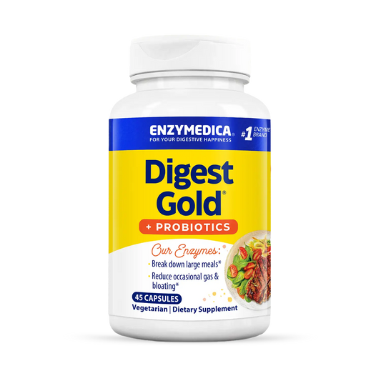 This image shows the 45 capsule bottle of Digest Gold + Probiotics.