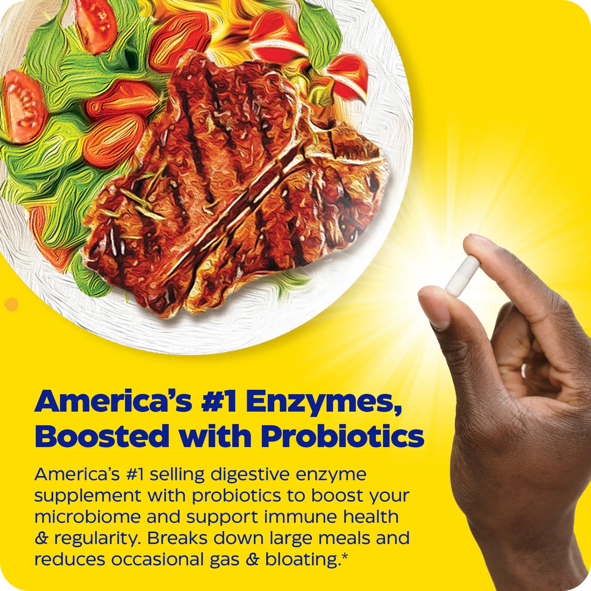 This image shows an infographic for Digest Gold + Probiotics.