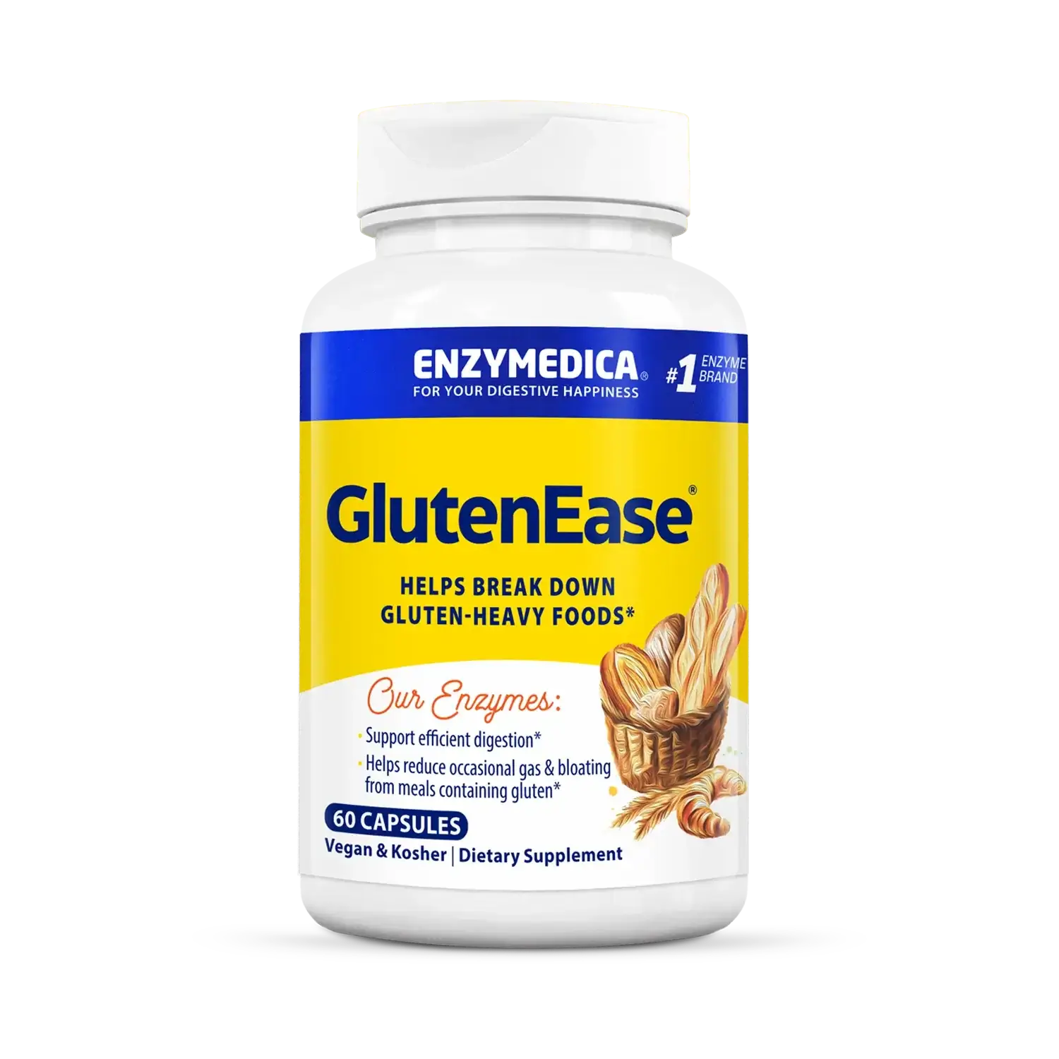 60 capsules Bottle of GlutenEase.