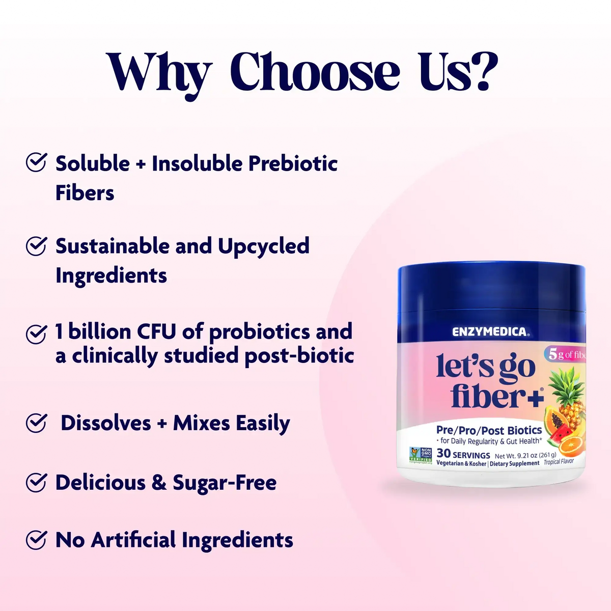 Let's Go Fiber+ Tropical Flavored Powdered Drink Mix Let's Go Fiber+ Tropical Flavored Powdered Drink Mix