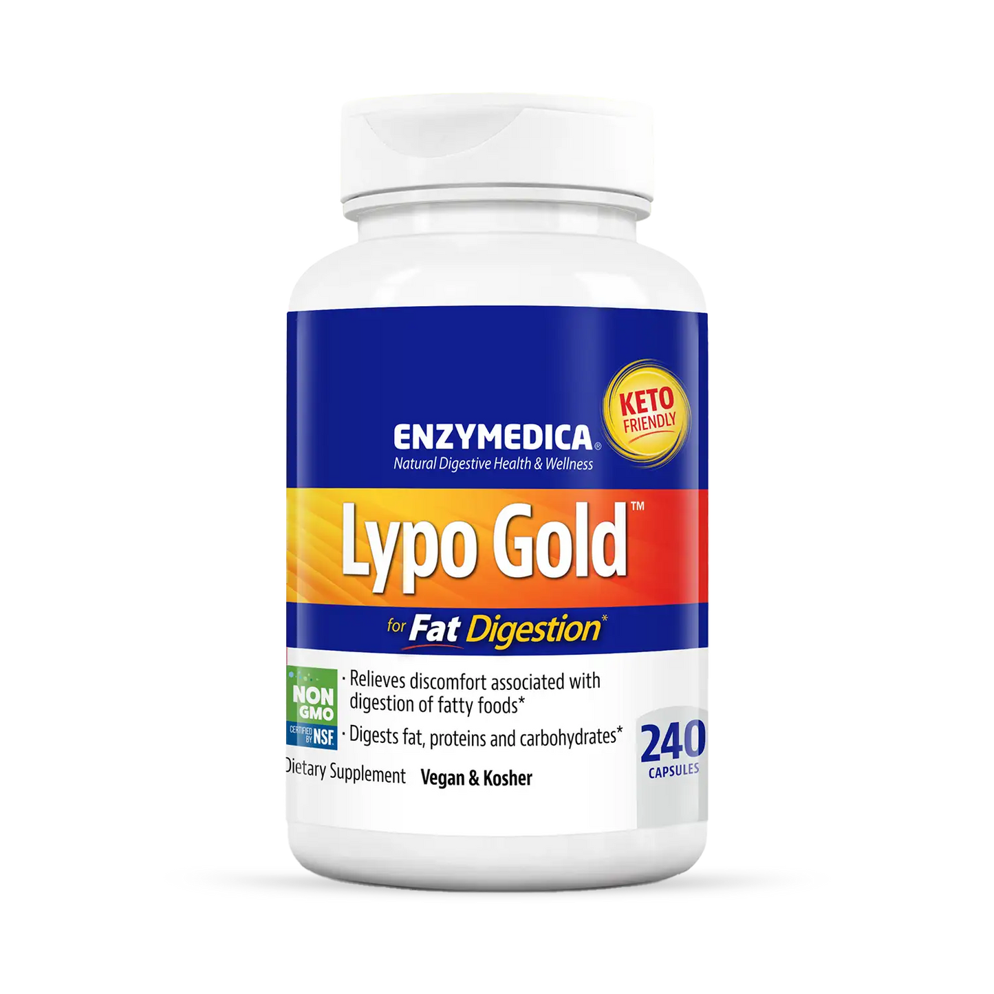 This image shows the 240 capsule bottle of Lypo Gold.