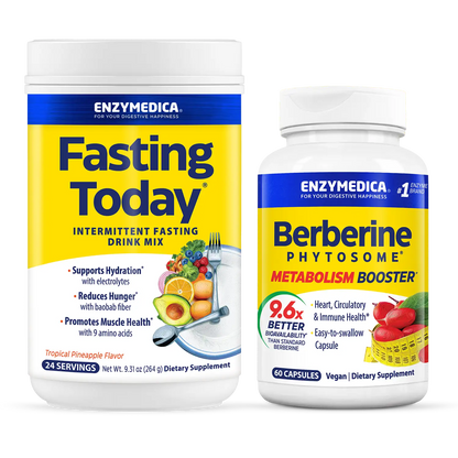 This is an image of two Enzymedica products, Fasting Today and Berberine Phytosome. It is the New Year- New Game Plan Bundle.