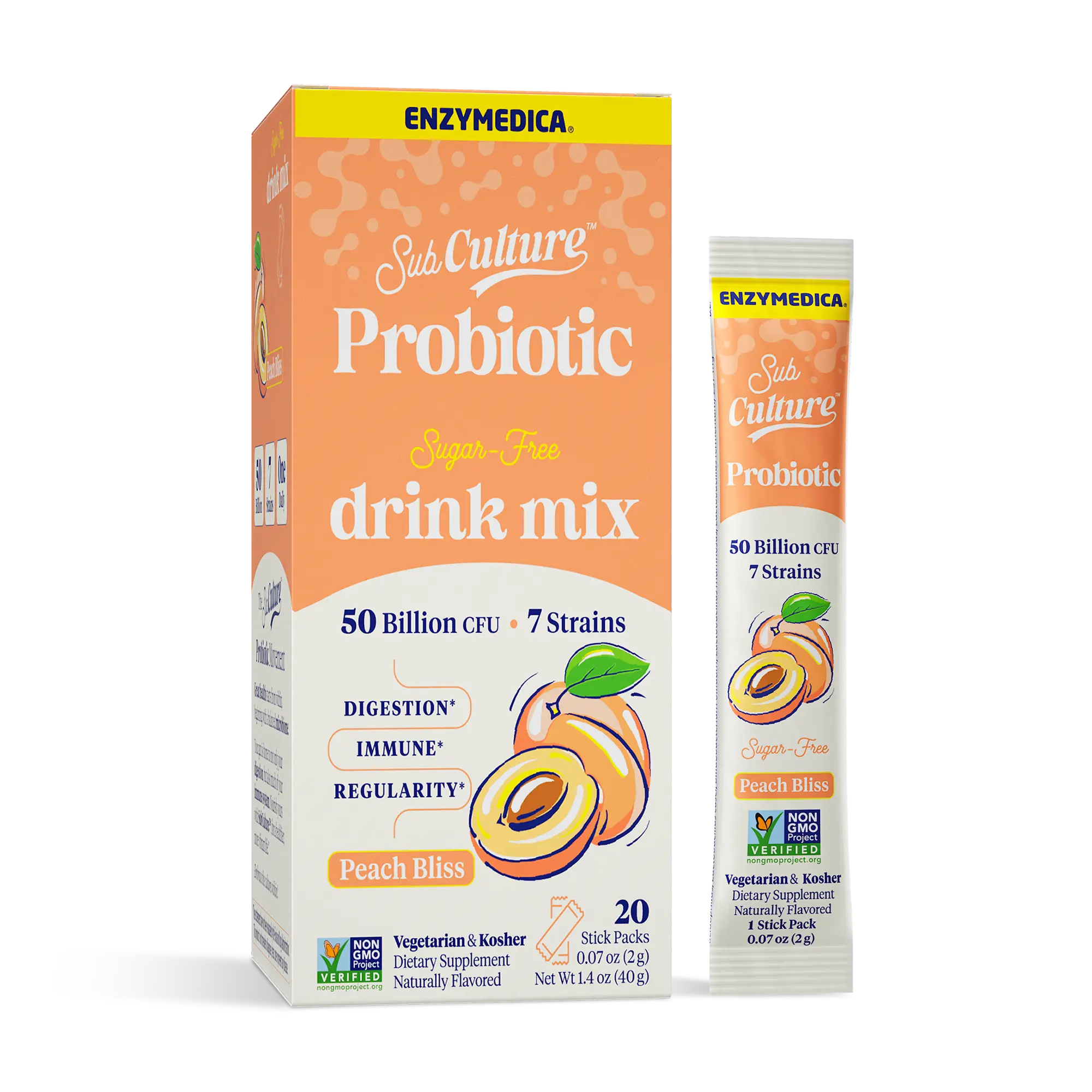 SubCulture™ Peach Bliss Probiotic Stick Packs
