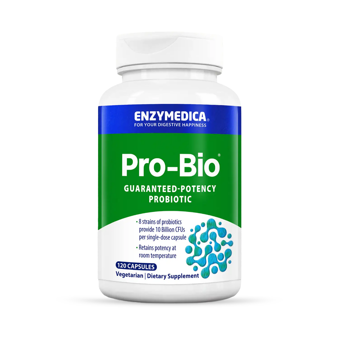 This image shows a 120 capsule bottle of Pro-Bio.