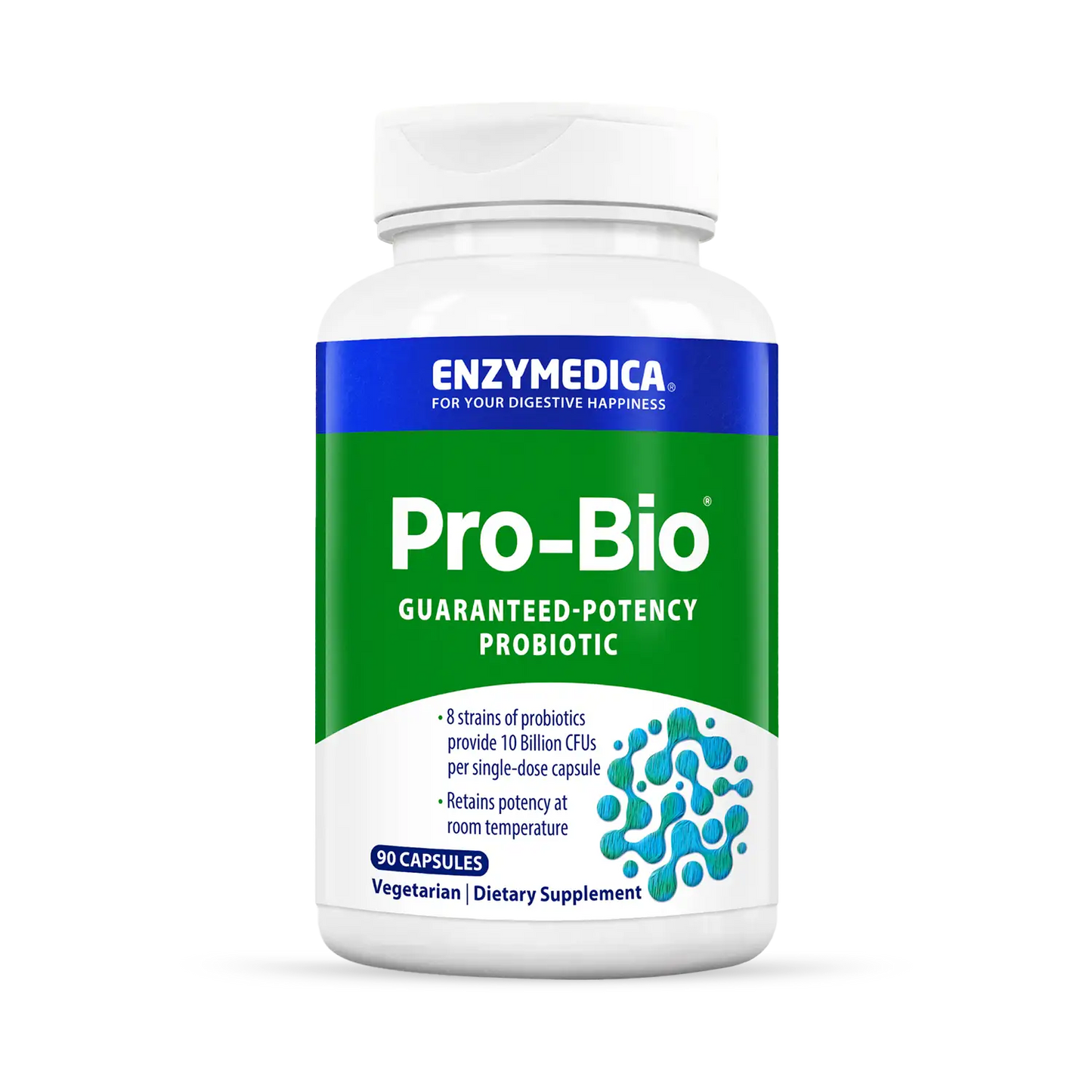 This image shows a 90 capsule bottle of Pro-Bio.