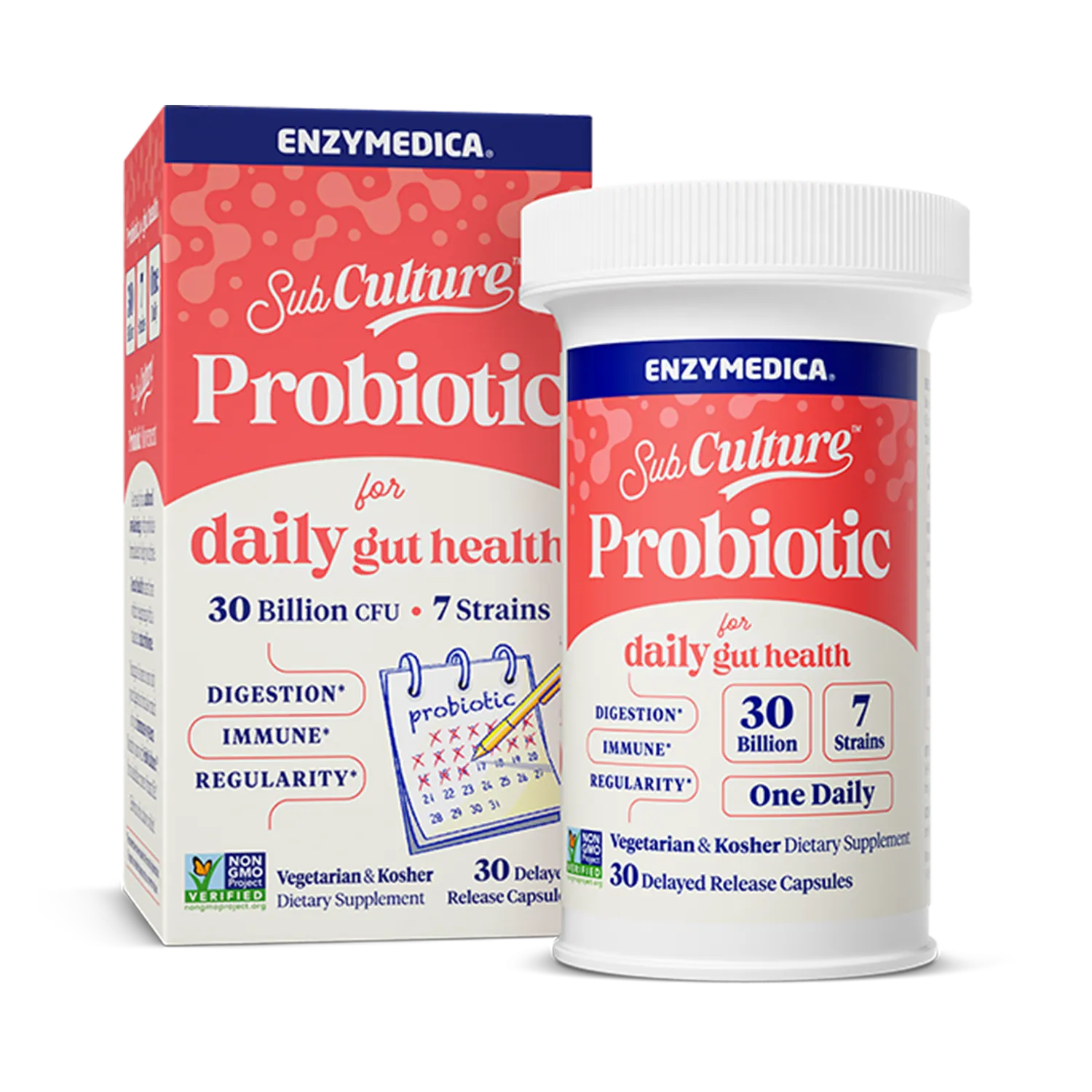 Enzymedica Sub Culture Probiotic packaging on a white background