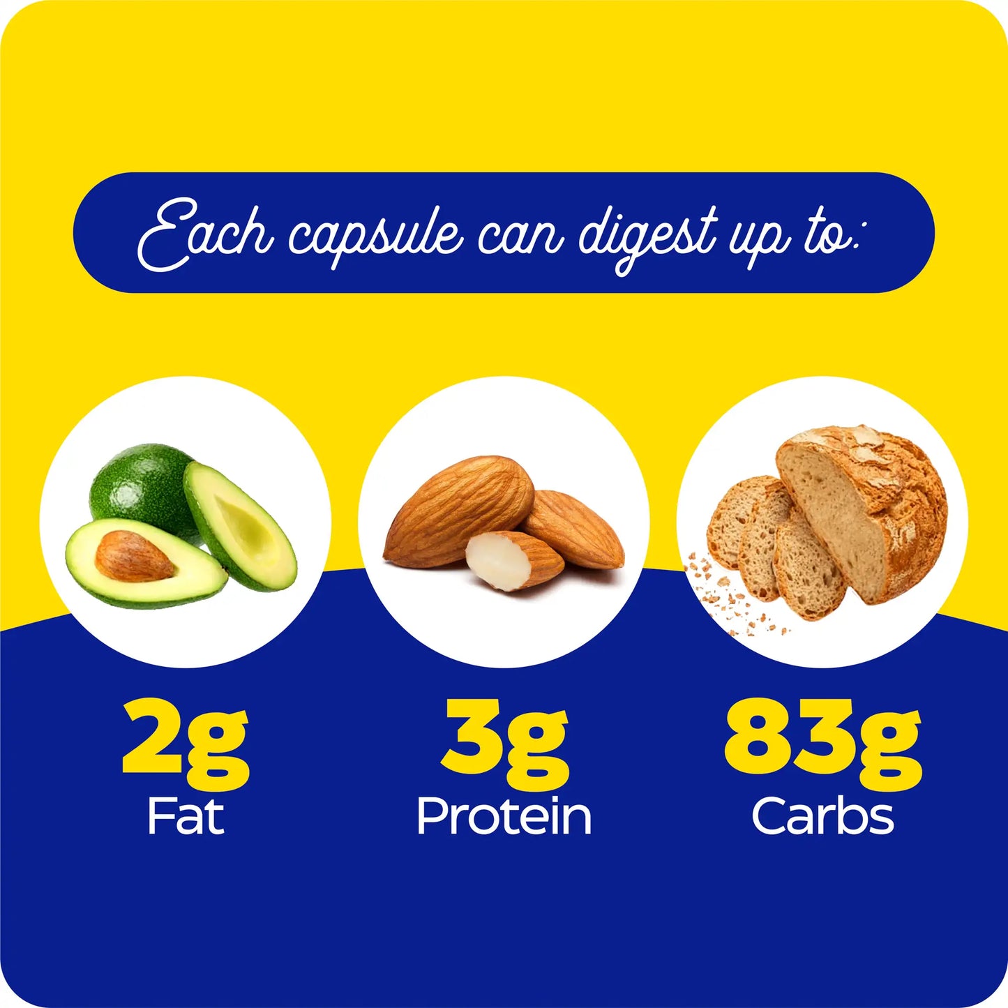 This image shows what each capsule of VeggieGest can digest up to