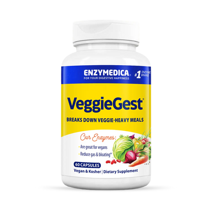 This image shows the 60 capsules bottle of VeggieGest.