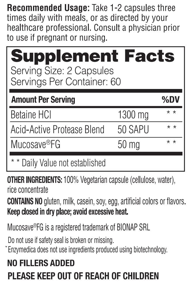 Betaine HCl supplement facts