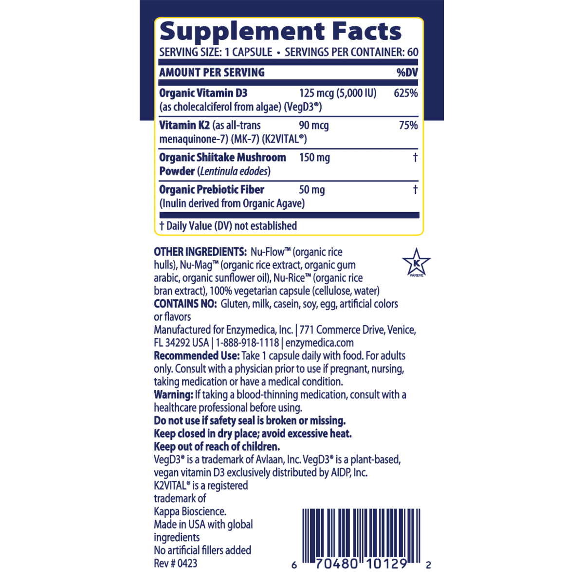 Vitamin D3 + K2